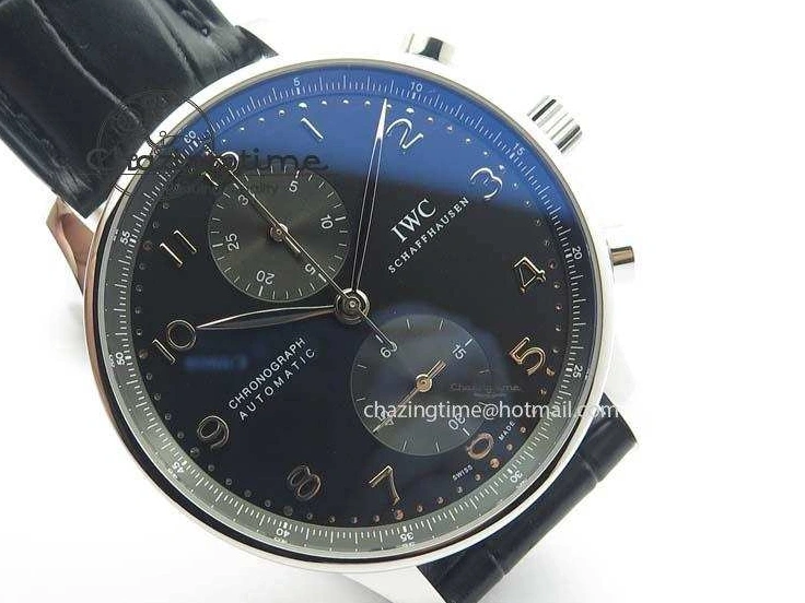 MIROTIME 0122 Reliable Portuguese IW371447 ZF 1:1 Best Edition SS Black Dial On Black Leather Strap A79350 V 7274